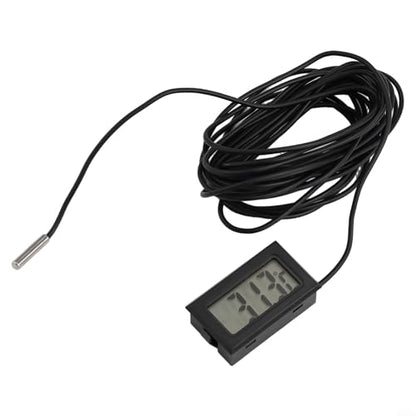 Digital for MINI Thermometer with LCD Display Waterproof Humidity Meter Sensor -50 to 110°C for Aquariums Terrariums and Liquid Measurement Includes for Battery and Black Cable(5 Meters) - size: 5 meters