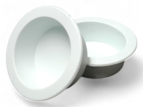 1.5oz White Silicone Reptile Feeding Dish – Large Flexible Food & Water Bowl – Ledge Compatible for Suction & Magnetic Holders – Durable, Easy Clean Cup for Geckos, Frogs & Small Pets