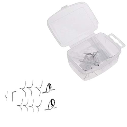 Fly Rod Guide Set Fishing Tip Repair Kit 9FT 4-6WTHard Snake Guide Tip Hook DIY Eye Rings Different Size