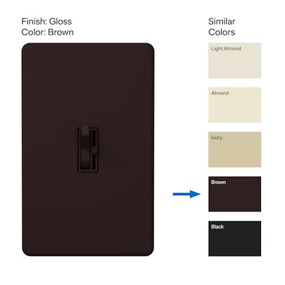 Lutron Ariadni/Toggler LED+ Dimmer Light Switch for Dimmable LED, Halogen and Incandescent Dimmer Switch, 150W, Single-Pole/3-Way, AYCL-153P-BR, Brown - color: Brown, size: 1 Pack