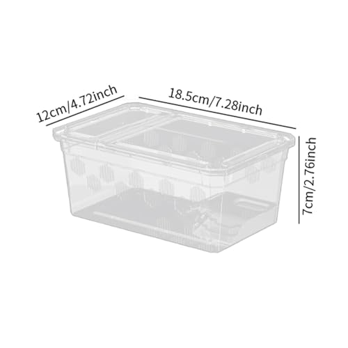 Reptile Feeding Box, Clear Terrarium, Snake Habitat Cage, Pet Breeding Box, Mini, with Terrace
