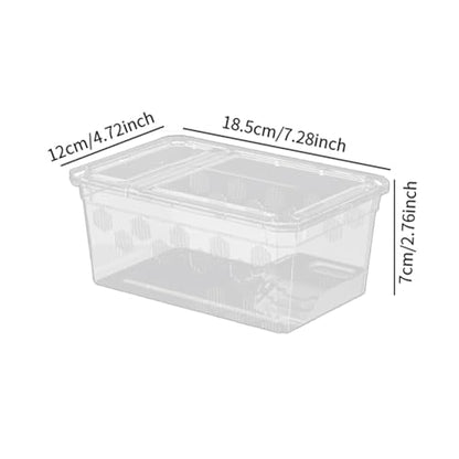 Reptile Feeding Box, Clear Terrarium, Snake Habitat Cage, Pet Breeding Box, Mini, with Terrace