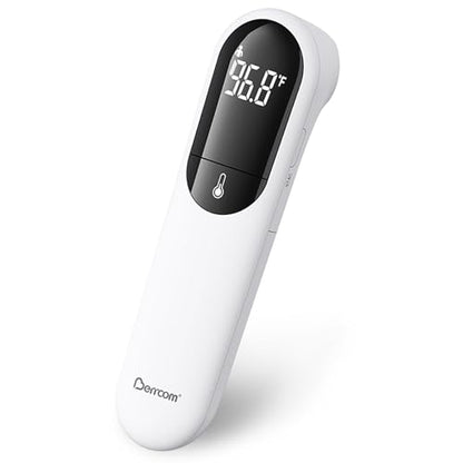 Berrcom Dual Probe Forehead Thermometer - No Touch Digital Thermometer for Adults, Kids, Babies with LED Display, Fever Alarm & Fast Reading - color: black