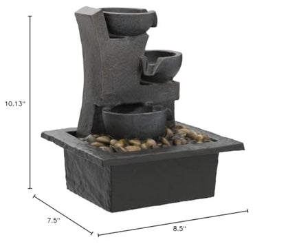 Danner Manufacturing, Inc., Aura Meditation Fountain with 3 Tiered LED Waterfall, Pack of 1, 03801