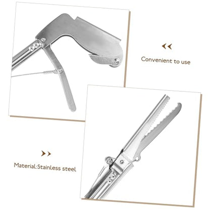 Snake Sticks Useful Snake Catcher Clip Snake Grabber Tool Folding Snake Catcher Clamp Snake Stick Catcher Snake Tong Reptile Grabber Snake Clip Turntable Hook Stainless Steel Crawl