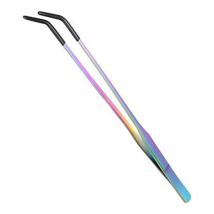 Reptile Feeding Tongs - Stainless Steel Clamp | Long Tongs With Rubber Tip for Bearded Dragons, Lizards, Amphibians, Reptiles, Aquarium, Terrarium, Tank, Supplies - color: B