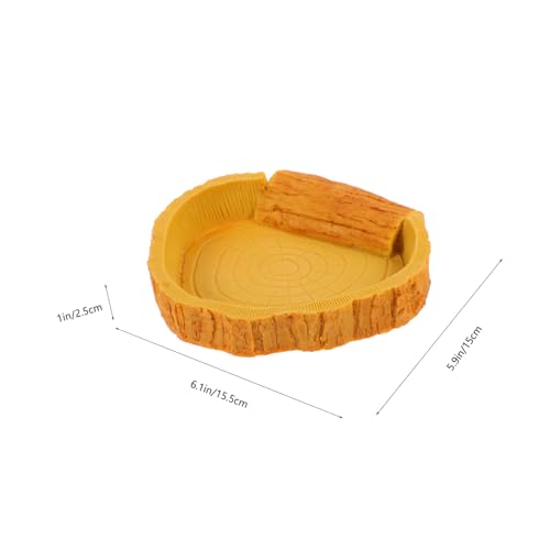 Sosoport Crawl Pets Water Basin Bark Pattern Reptile Water Dish for Lizards Turtles and Snakes Easy to Clean Non-Spill Design for Terrarium Accessories