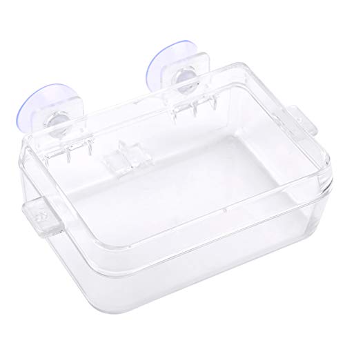 Acouto Amphibians Reptiles Anti Escape Feeder Feeding Basin Tortoise Lizard Crawler Food Bowl Suction Cup Feeder for Reptiles Bearded Dragon Accessories Food Cricket Container