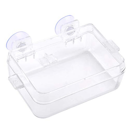 Acouto Amphibians Reptiles Anti Escape Feeder Feeding Basin Tortoise Lizard Crawler Food Bowl Suction Cup Feeder for Reptiles Bearded Dragon Accessories Food Cricket Container
