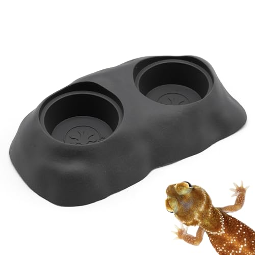 Pangea Ultimate Eco Dish, Crested Gecko Food and Water Bowl for Terrestrial Lizards, Durable Silicone Feeding Accessory for Reptile Terrariums 3.125in x 5.5in (Charcoal) - color: Charcoal