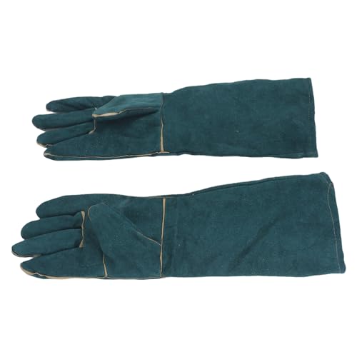 Focket Animal Handling Gloves, Thick Soft Cowhide Puncture Proof with PU Leather Lining for Cat Dog Snake Reptile