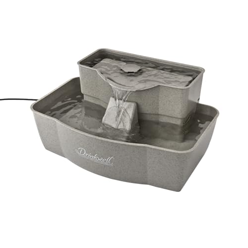 PetSafe Multi-Tier Pet Fountain Large Waterer Great for Cats and Dogs 2 Heights to Drink from Great for Senior Pets 100 Oz Water Capacity Fresh, Filtered Water