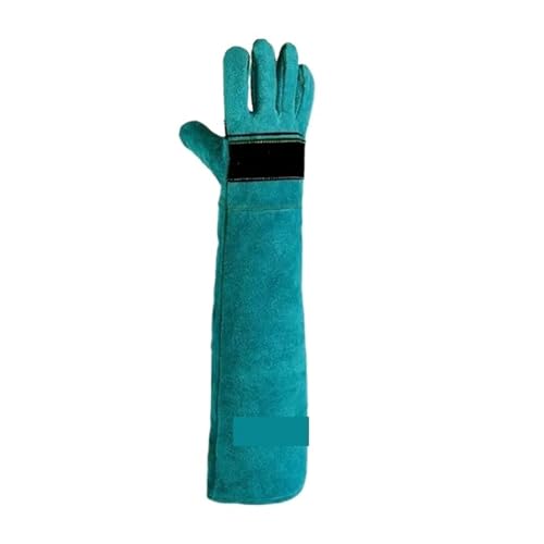 Anti-Bite Safety Gloves Ultra Long Thickened Green, Compatible for Grip Biting Catch Pets Protective Dog Reptiles Animal Supplies(60cm) - color: 60cm