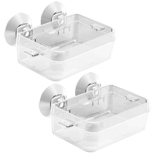 Tfwadmx 2 Pcs Chameleon Bowl, Reptile Feeding Food, Water Dish Gecko Worm Feeder Anti-Escape Chameleon Supplies Accessories for Lizard Bearded Dragon Snakes - color: Transparent, size: Small