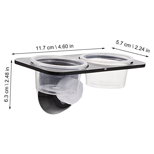 Yardwe 1set Reptile Feeding Platform Double Cups Practical Ledge for Reptile Feeding Easy to Clean Bowl for Lizards Geckos and Other