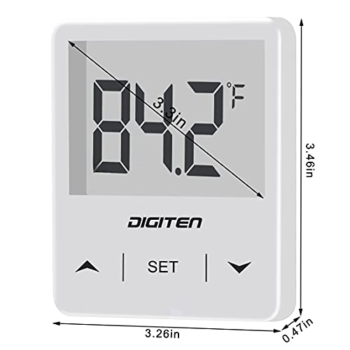 DIGITEN Aquarium Thermometer Digital Fish Tank Thermometer with Large LCD Display Stick On Water Terrarium Temperature Sensor Gauge for Reptiles Turtle Amphibians - color: White