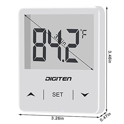 DIGITEN Aquarium Thermometer Digital Fish Tank Thermometer with Large LCD Display Stick On Water Terrarium Temperature Sensor Gauge for Reptiles Turtle Amphibians - color: White