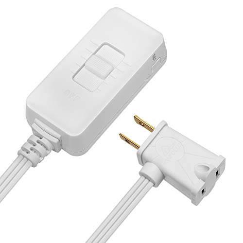 DEWENWILS Plug in Dimmer Switch for Dimmable LED/CFL Lights and Incandescent Bulbs, Full Range Slide Control, Programmable to Adjust Dimming Range, 5 ft Extension Cord, ETL Listed, White - size: 5FT