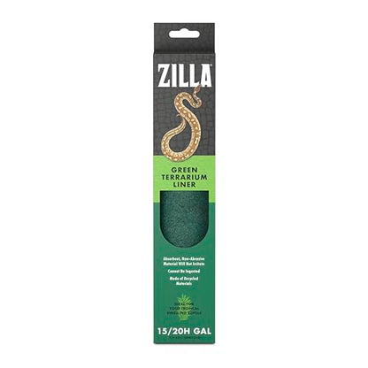 Zilla Reptile Terrarium Bedding Substrate Floor Liner, Green, 15/20G, 11.75" x 23.5" - size: 11.75" x 23.5"