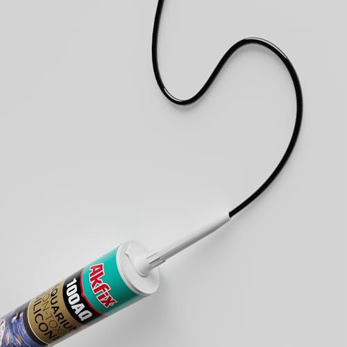 Akfix 100AQ Aquarium Sealant Black (2x10.1 fl. oz.) – 100% Waterproof, Fish-Safe, High-Speed Curing and Strong Adhesion, Non-Toxic Glass Adhesive for Aquarium Repair | Black, 2 Pack - color: Black, size: 2 Pack