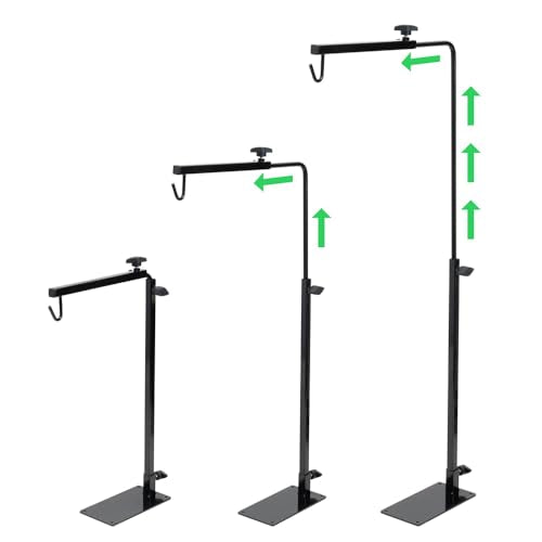 EatingBiting Amphibian Reptile Lampshade Lamp Holder Adjustable Extendable Metal Floor Lamp Holder Portable Animal Heating Lamp Holder for Lizards Turtles Tank Feeding Box 25-37inch