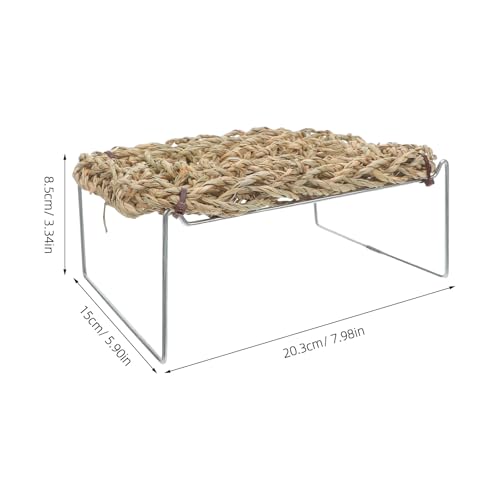 Bearded Dragon Bed: Sea Grass Reptile Sleeping Hammock, Rectangle Basking Platform, Gecko Climbing Accessories for Small Animals Snake Amphibian Bed
