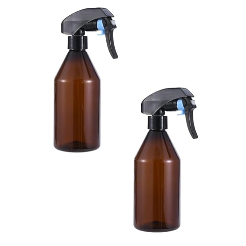 2 Pack Plastic Spray Bottles, 10oz Refillable Empty Spray Bottles for Cleaning,Hair Spray Bottles with Adjustable Nozzle,Spray Bottles for Cooking,Plants,Essential Oils,Hair,Cleaning Solutions - color: Brown