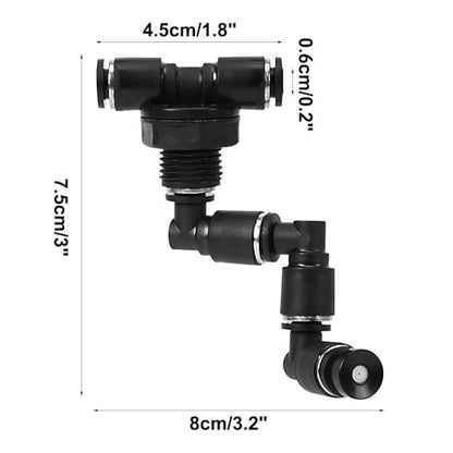 Reptile Mister Nozzles, 1/2PCS Fine Rainforest Tank Sprinkler 360° Adjustable Terrarium Fogger for 6mm/0.24'' Outer Diameter Hose - color: 1PCS