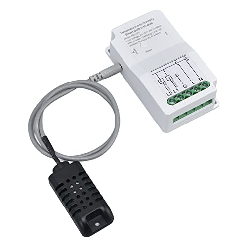 AYNEFY Smart Thermostat Controller Dual Output Temperature Humidity Switch Module with Probe for Greenhouse Reptile Incubator Home