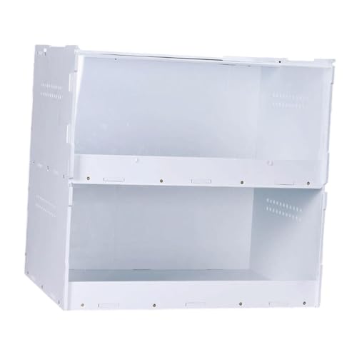Reptile Breeding Box Reptile Feeding Box Spider Tank Starter Kit Reptile Tank Enclosure Crib Turtle Snails Stackable Two Tier Acrylic Wood, S - size: S