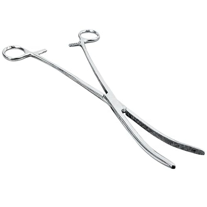 ADROIT 10" Curved Tip Extra Long Hemostat Forceps | Stainless Steel Design | Long with Small Teeth On Jaws | Locking Mechanism Built in | Great for Sewing, Fishing, Jewelry Making - size: 10", style: Curved