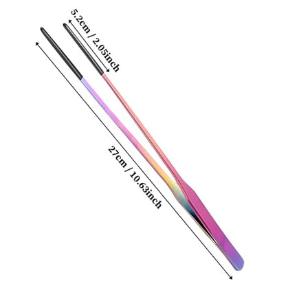 Reptile Feeding Tongs - Stainless Steel Clamp | Long Tongs With Rubber Tip for Bearded Dragons, Lizards, Amphibians, Reptiles, Aquarium, Terrarium, Tank, Supplies - color: TO