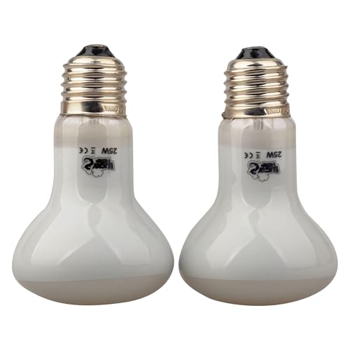 LUCKY HERP Reptile Basking Spot Lamp,Daylight Heat Bulb,2-Pack (25W)