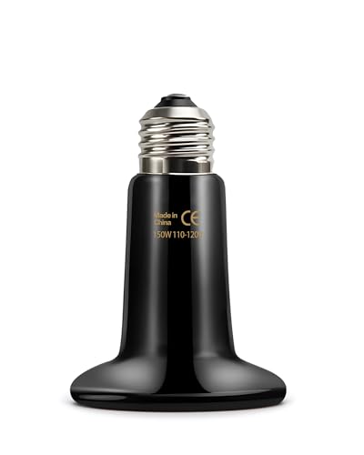 Ruiandsion 150W Ceramic Heat Emitter Bulb – No Light, Safe 24/7 Heat for Reptiles, Chickens & Small Pets – Durable Ceramic Reptile Heating Lamp for Terrariums & Coops (Single Pack) - size: 1