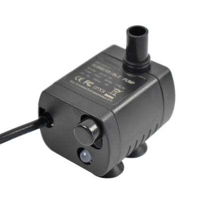 CONQUERALL DC 5V USB Powered Submersible Water Pump Quiet with LED Light 29GPH 1W 1.5ft for Pet Water Fountain (Black) - color: Usb 5v 1w 110l/H 45cm Head (Black), size: 1PC