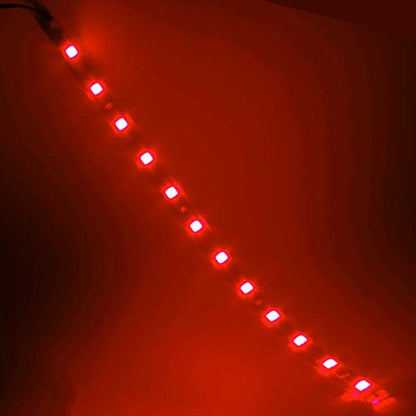 DC 12V Waterproof 1Ft 12 LED Strip Underbody Light with 6 inches Wires for Motor (Red,Pack of 6) - color: Red