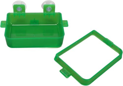 Zerodis Green Suction Cup Reptile Feeder, Gecko Lizard Escape Proof Food Water Bowl (S)