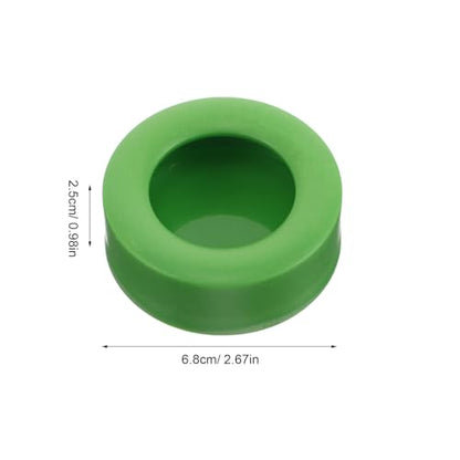 VILLCASE 6pcs Reptile Feeding Bowls Anti-Escape Design, Round Shallow Food Dishes for Crested Gecko Bearded Dragon, Green Plastic Mealworm Feeder Suitable for Small Reptiles and Amphibians