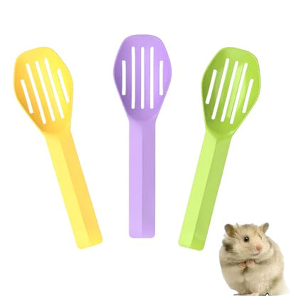 3PCS Hamster Poop Scooper Hamster Sand Shovel Spoon Sand Sifter Bedding Scooper Litter Scoop Sifter Sandbox Scooper Pet Cleaning Tool