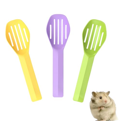 3PCS Hamster Poop Scooper Hamster Sand Shovel Spoon Sand Sifter Bedding Scooper Litter Scoop Sifter Sandbox Scooper Pet Cleaning Tool