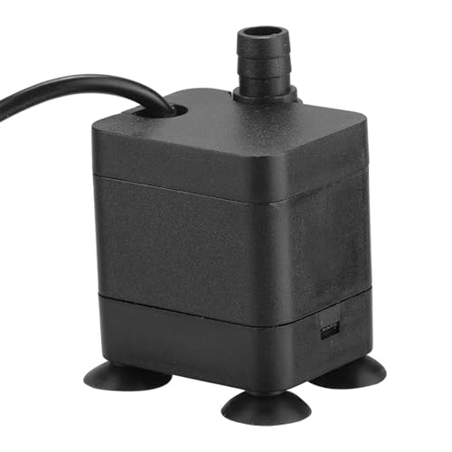 Mini USB Submersible Water Pump | 5V Low Voltage Safe for Fish Aquarium | Quiet Aquarium Pump with Adjustable Flow | 120L / H, 4 - Vane Turbine