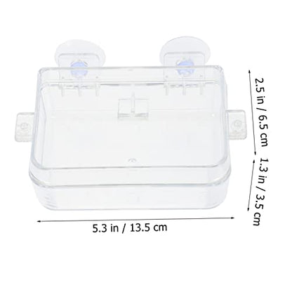 Hemoton 2pcs Reptile Feeding Bowls Escape Water Basin for Tanks Suction Cup Reptile Food Dishes Supplies