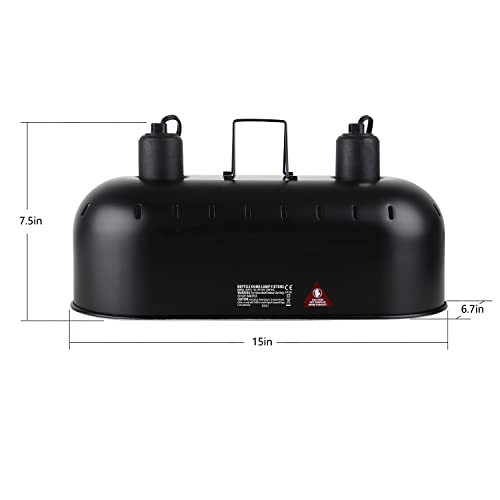 DXOPHIEX Dual Reptile Heat lamp Fixture 150W and Automatic Fish Feeder
