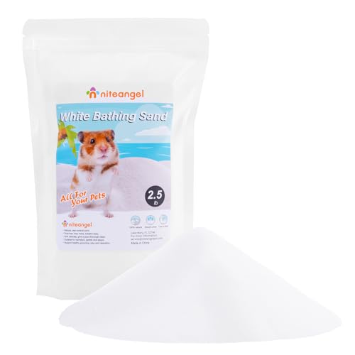 Niteangel Hamster Desert Bath Sand | No-Dust Bath or Potty Litter for Hamster Chinchillas Gerbil Mice Degu or Other Small Pets (White Sand, 2.5LB/40oz) - color: White Sand, size: 2.5LB/40oz