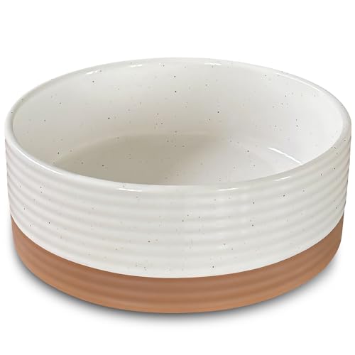 Mora Ceramic Pet Bowl Size Small - Food/Water Dish for Puppy Dogs, Cats, Guinea Pig, Rabbit, Hamster, Snake, ect. 11oz or 2 Cups - Basic Bowls for Your Dog or Cat, Mix and Match for a Set - Vanillla - color: Vanilla White, size: Small