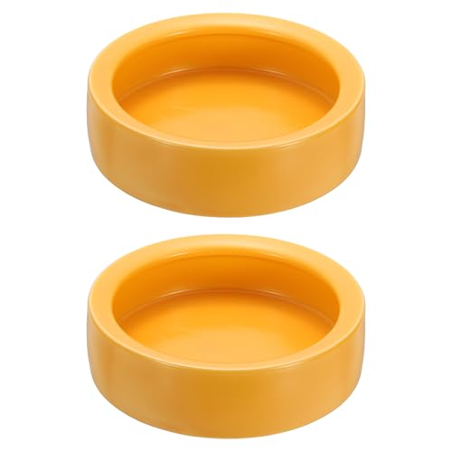 Reptile Food Bowl, Worm Water Dish Ceramic Pet Bowl Food Dish Anti Escape Feeder Small (4 in, Clay, 2 Pack), Intended for Gecko/Scaled Pet/Amphibians/Spiders/Small Mammals - color: Clay, size: 4 In