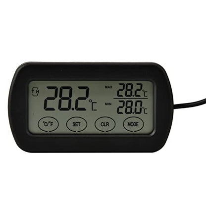 Zopsc LCD Display Egg Incubator Reptile Tank Digital Thermometer Hygrometer, Temperature Humidity Monitor with Probe, for Hatching Eggs Reptile Breeding Aquarium Terrarium