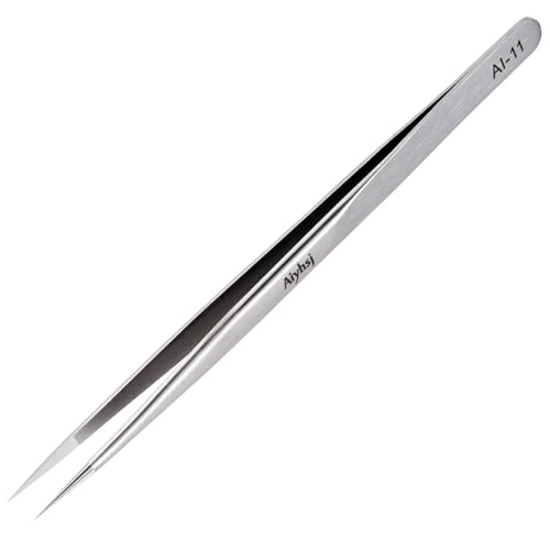 Precision Tweezer, Upgraded Professional Pointed, High-end Stainless Steel Tweezers for Craft, Electronics, Soldering, Model, Laboratory Work, Jewelry-Making - style: Fine Tip Straight LONG (5.5in)