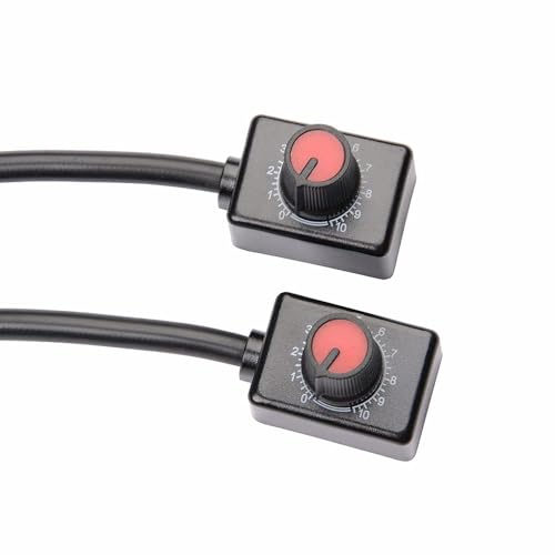 2Pack DC0/1-10V Knob LED Dimmer Mini Controller Rotary Switch Low Voltage Passive PWM Dimming Off for 0-10V / 1-10V Dimmable LED Drivers Electronic Ballasts Controling Interior Light Grow Lamp