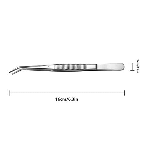 Stainless Steel Tweezers, with Curved Serrated Tip Multipurpose Sewing Machine Tweezers Forceps for Craft Repairing (5PCS) - size: 5 Count (Pack of 1)
